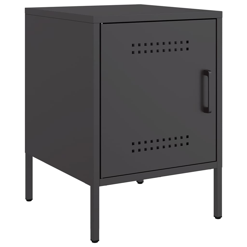 vidaXL Κομοδίνο Μαύρο 36x39x50,5 εκ. από Χάλυβα