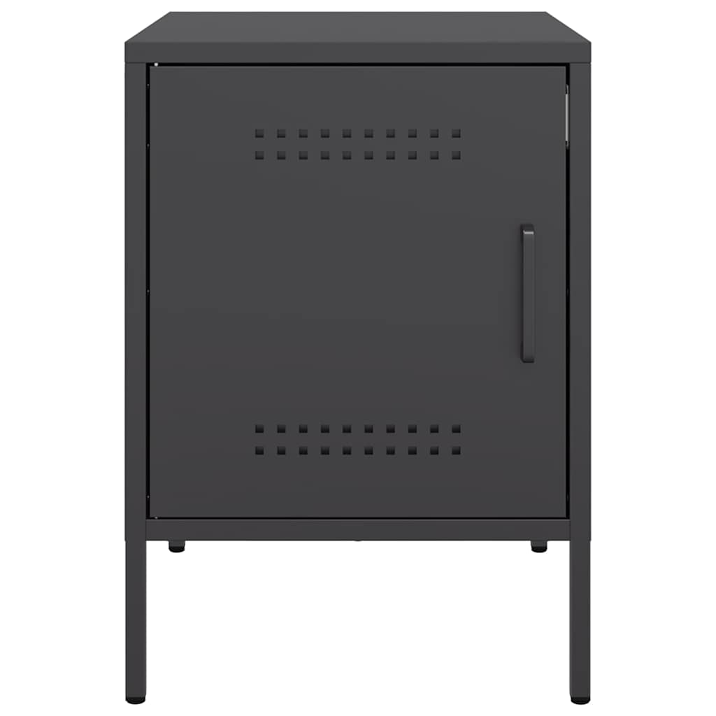 vidaXL Κομοδίνο Μαύρο 36x39x50,5 εκ. από Χάλυβα