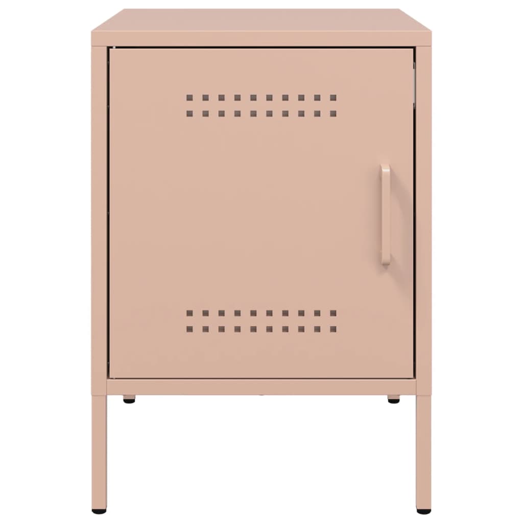 vidaXL Κομοδίνο Ροζ 36x39x50,5 εκ. από Χάλυβα