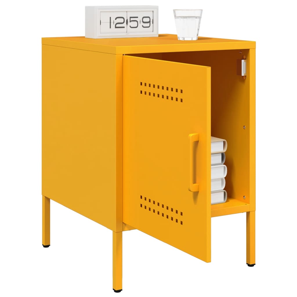 vidaXL Κομοδίνα 2 τεμ. Μουσταρδί 36x39x50,5 εκ. από Χάλυβα