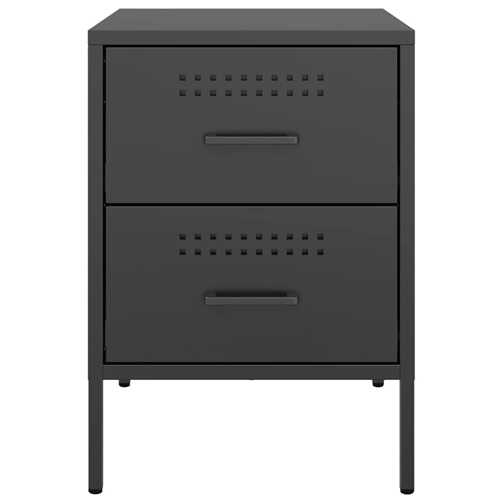 vidaXL Κομοδίνο Μαύρο 36x39x50,5 εκ. από Χάλυβα