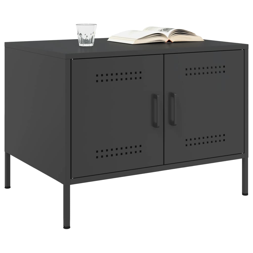 vidaXL Τραπεζάκι Σαλονιού Μαύρο 68x50x50,5 εκ. από Ατσάλι