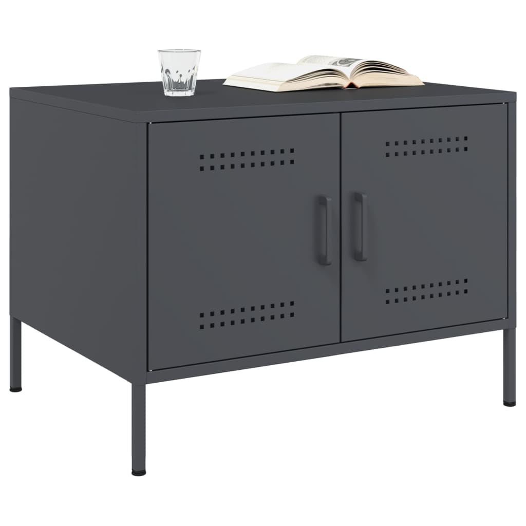 vidaXL Τραπέζι Κήπου Ανθρακί 68x50x50,5 εκ. Ατσάλινο