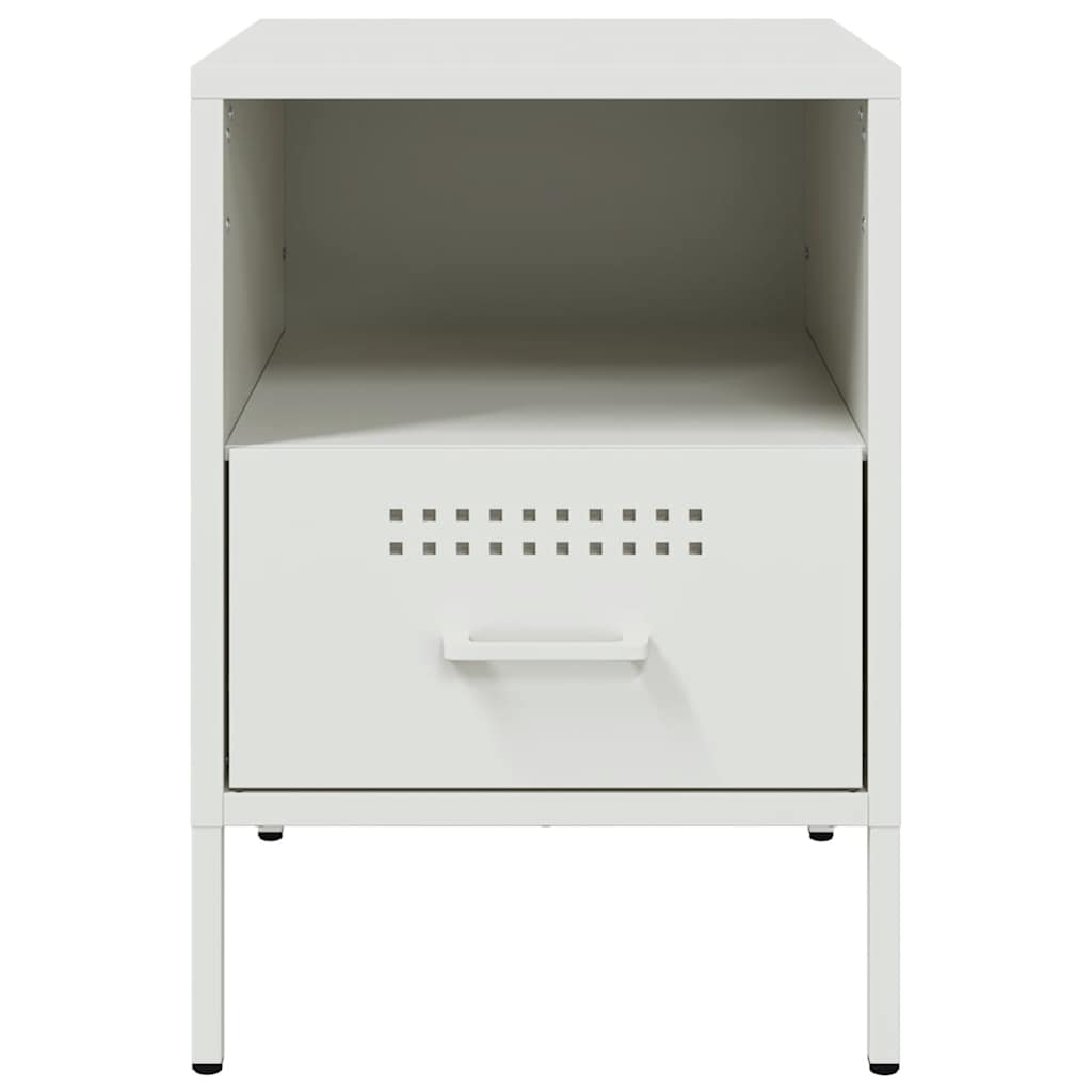 vidaXL Κομοδίνο Λευκό 36x39x50,5 εκ. από Χάλυβα