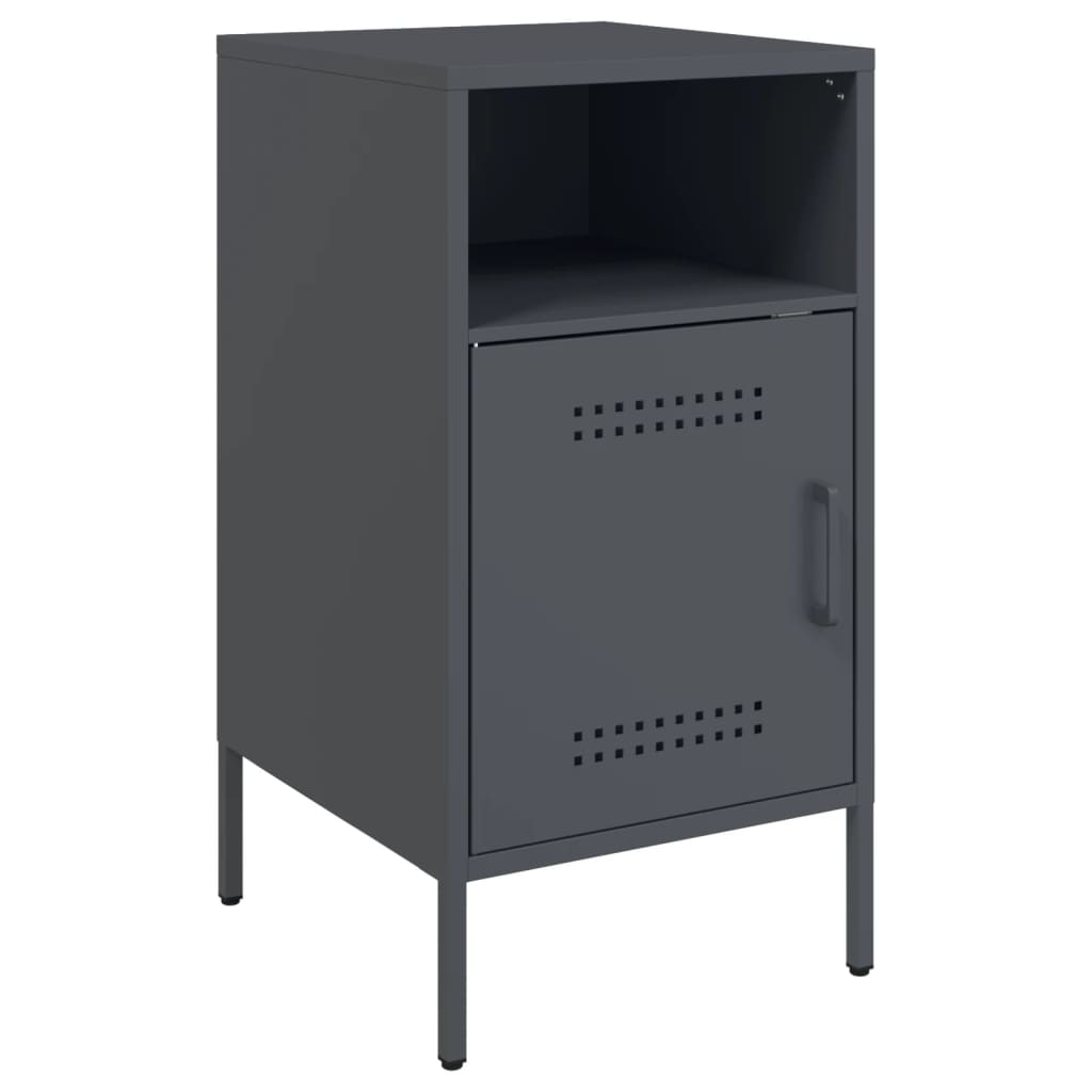 vidaXL Κομοδίνο Ανθρακί 36x39x68 εκ. από Χάλυβα