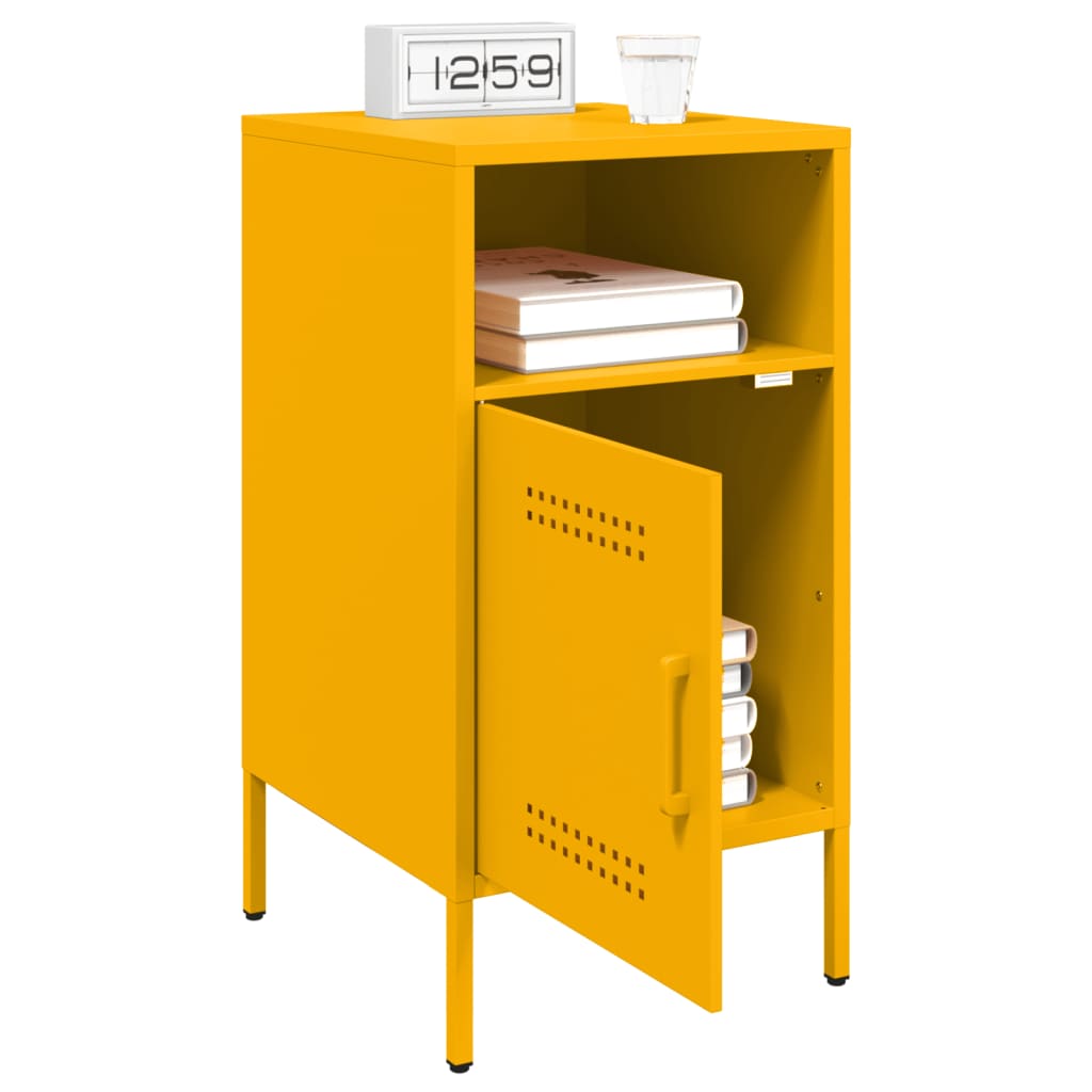 vidaXL Κομοδίνα 2 τεμ. Μουσταρδί 36 x 39 x 68 εκ. από Χάλυβα