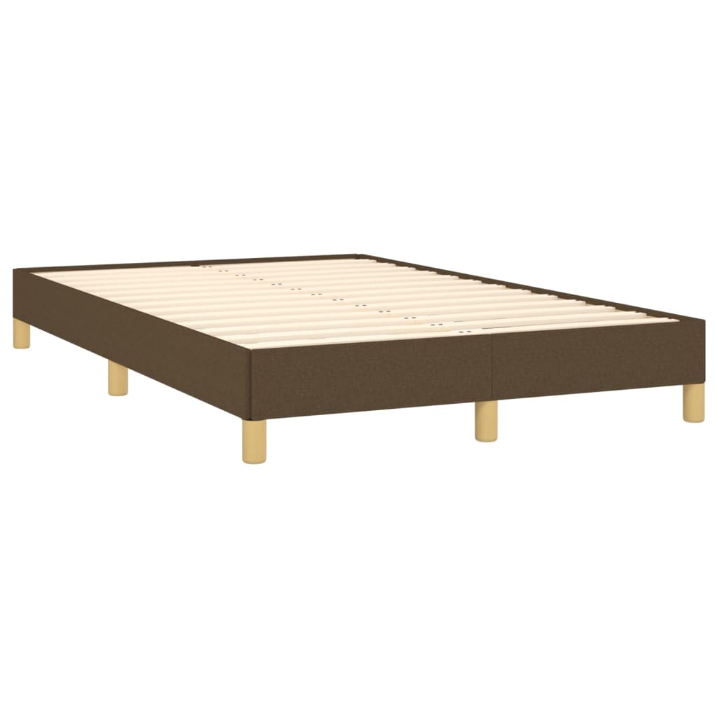 vidaXL Κρεβάτι Boxspring με Στρώμα Σκούρο Καφέ 120x190 εκ Υφασμάτινο