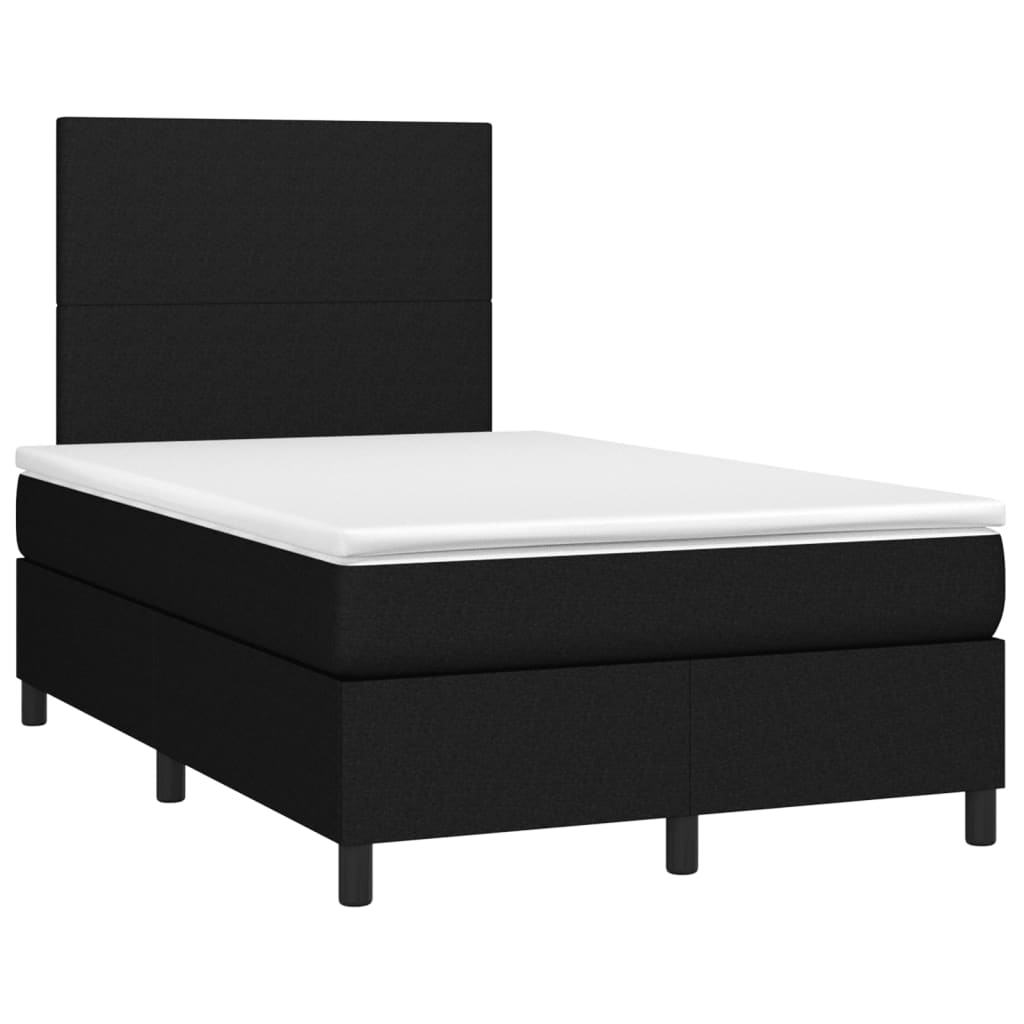 vidaXL Κρεβάτι Boxspring με Στρώμα Μαύρο 120x190 εκ. Υφασμάτινο