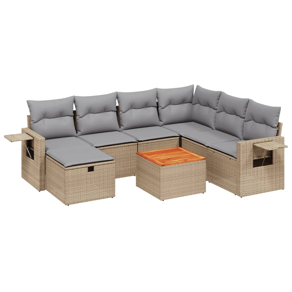 vidaXL Patio Sofa Set 6-θέσια Μίξη μπεζ και ανοιχτό γκρι