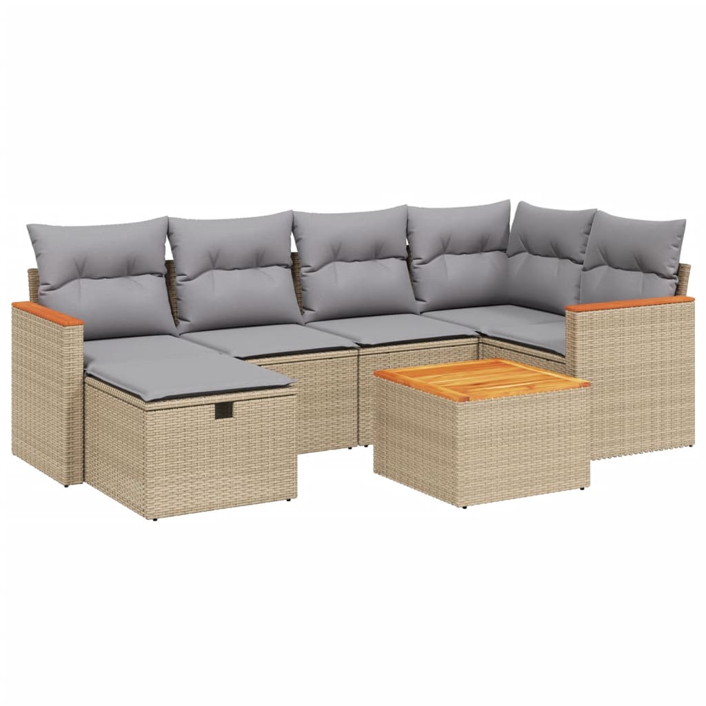 vidaXL Patio Sofa Set 6 τμχ. 6-θέσια Μπεζ και Γκρι