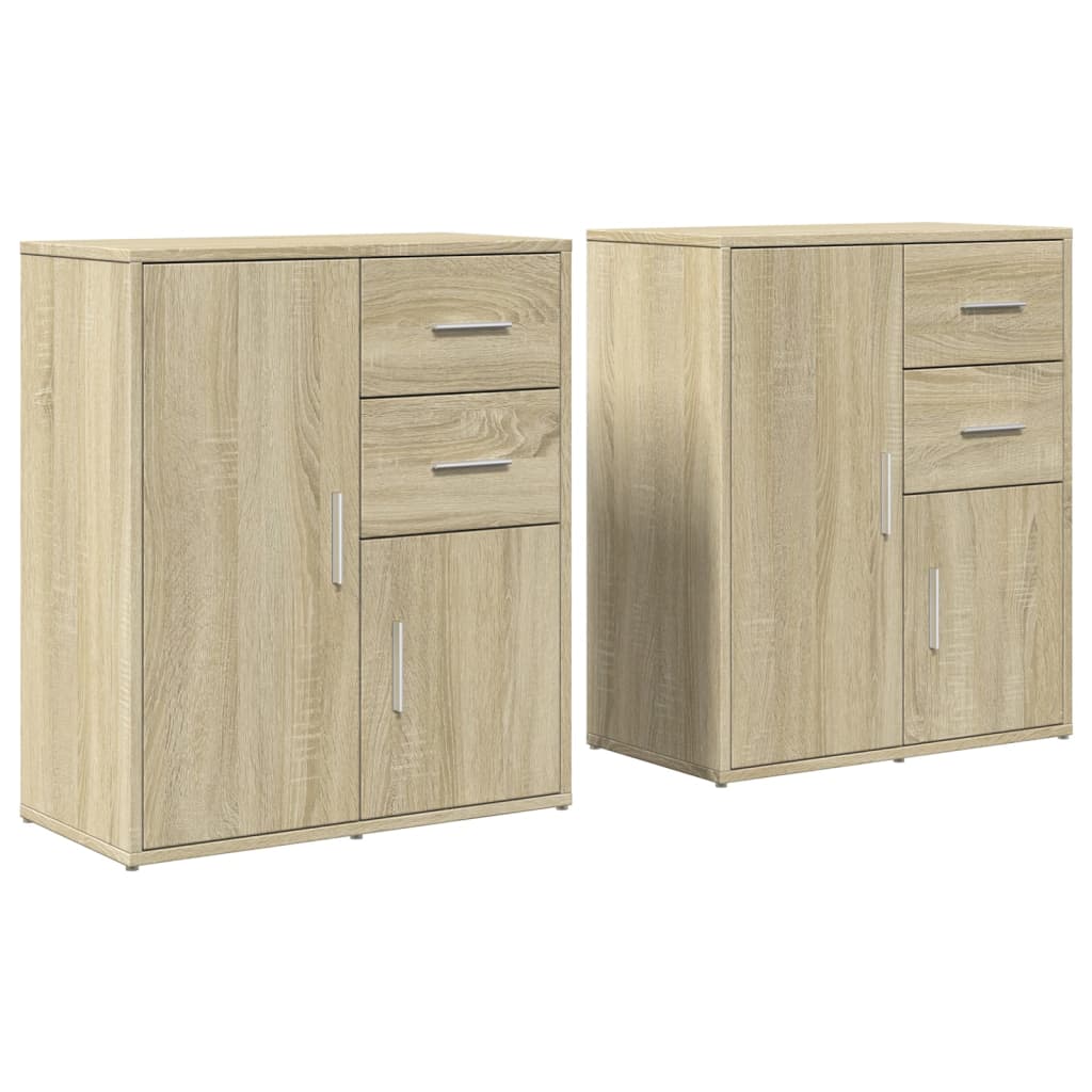 vidaXL Βοηθητικά Ντουλάπια 2 τεμ. Sonoma Δρυς 60x31x70 εκ. Επεξ. Ξύλο