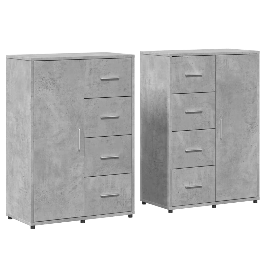 vidaXL Βοηθητικά Ντουλάπια 2 τεμ. Γκρι Σκυρ. 60x31x84 εκ. Επεξ. Ξύλο