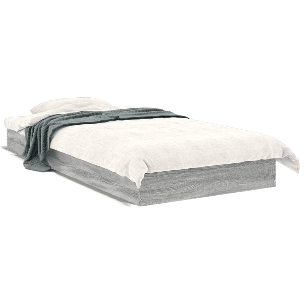 vidaXL Πλαίσιο Κρεβατιού Γκρι Sonoma 75x190 εκ. Επεξεργασμένο Ξύλο