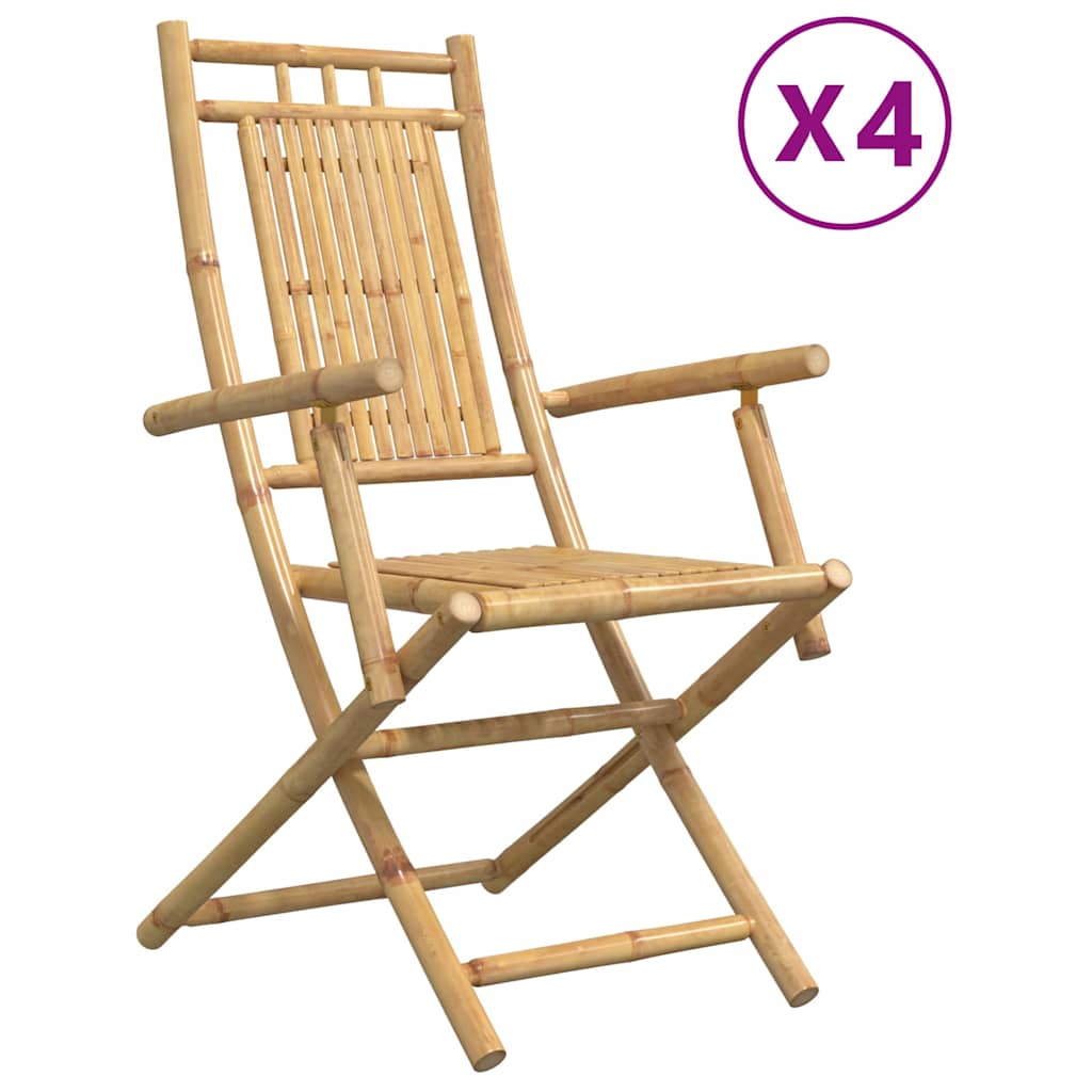 vidaXL Πτυσσόμενες Καρέκλες 4 τεμ. 53x66x99 εκ. Μπαμπού