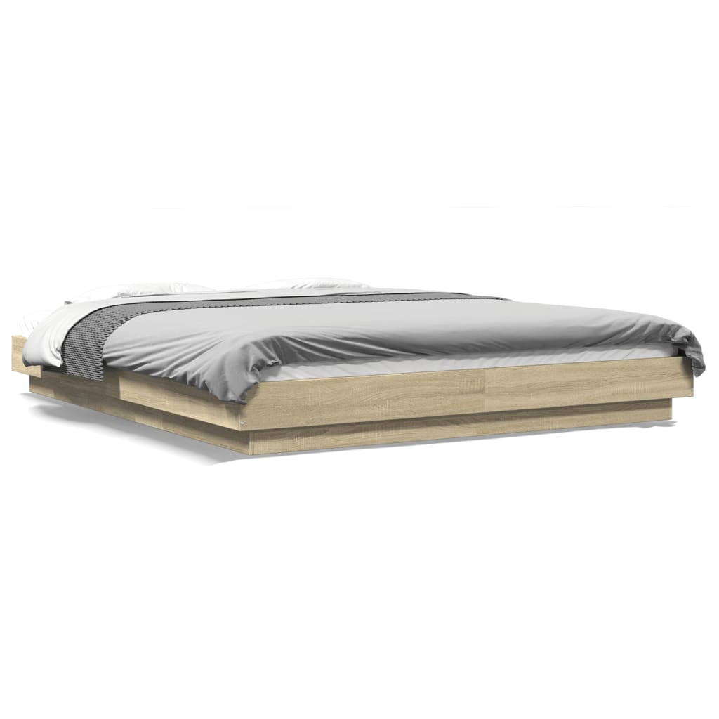 vidaXL Πλαίσιο Κρεβατιού Sonoma Δρυς 150x200 εκ. Επεξεργασμένο Ξύλο