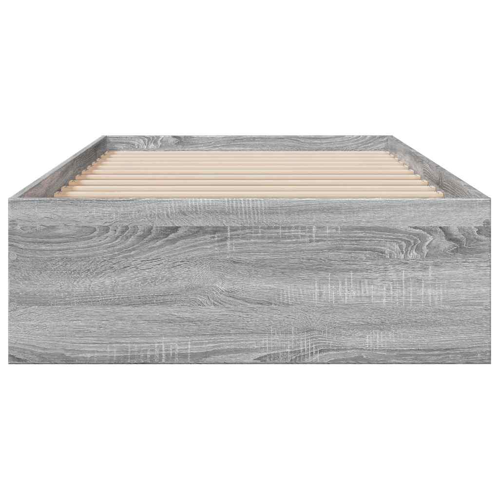 vidaXL Πλαίσιο Κρεβατιού με Συρτάρια Γκρι Sonoma 75x190 εκ. Επεξ. Ξύλο