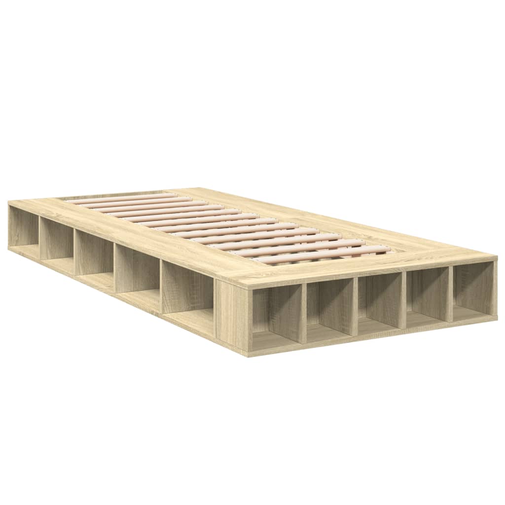 vidaXL Πλαίσιο Κρεβατιού Sonoma Δρυς 100x200 εκ. Επεξεργασμένο Ξύλο