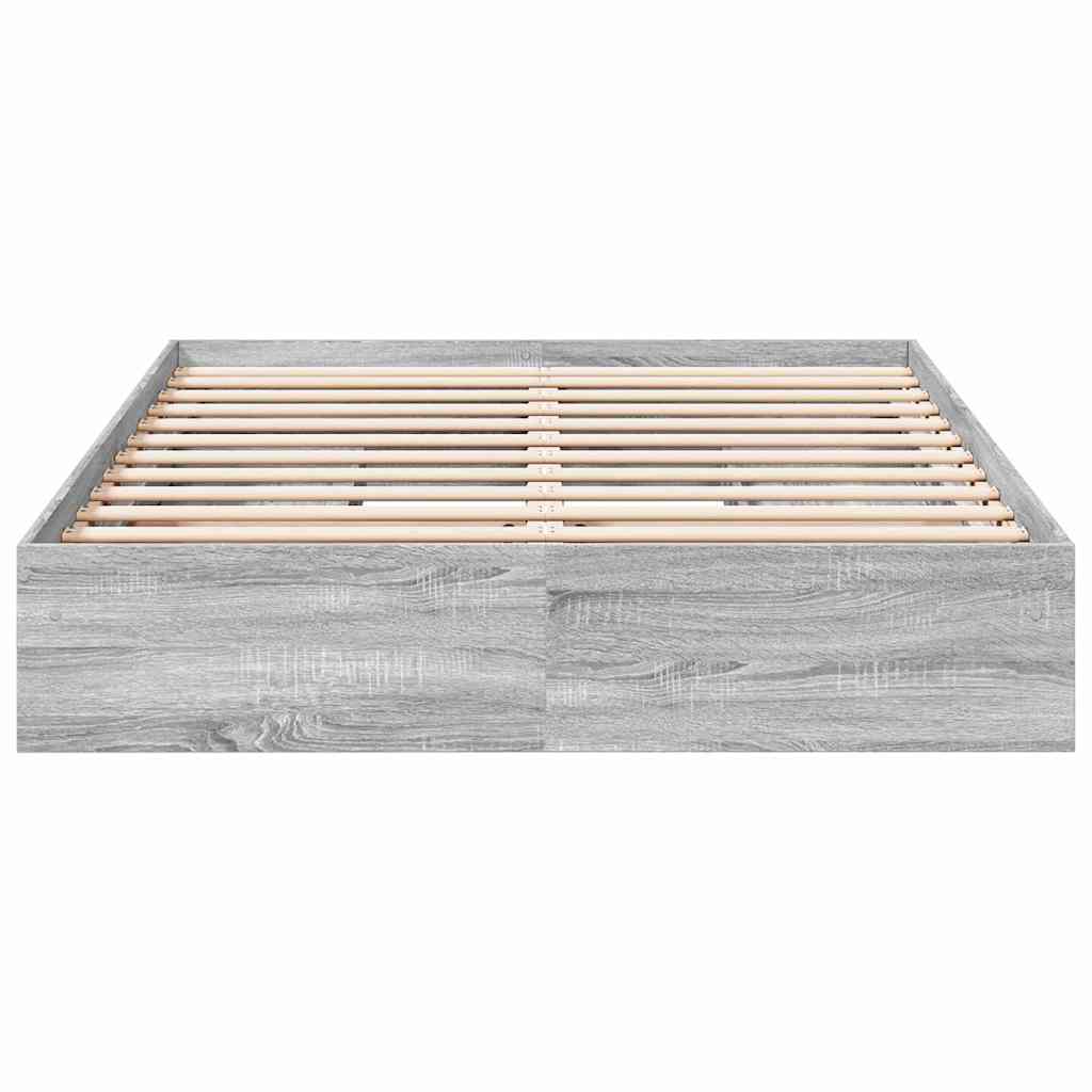 vidaXL Πλαίσιο Κρεβατιού με Συρτάρια Γκρι Sonoma 150x200εκ. Επεξ. Ξύλο