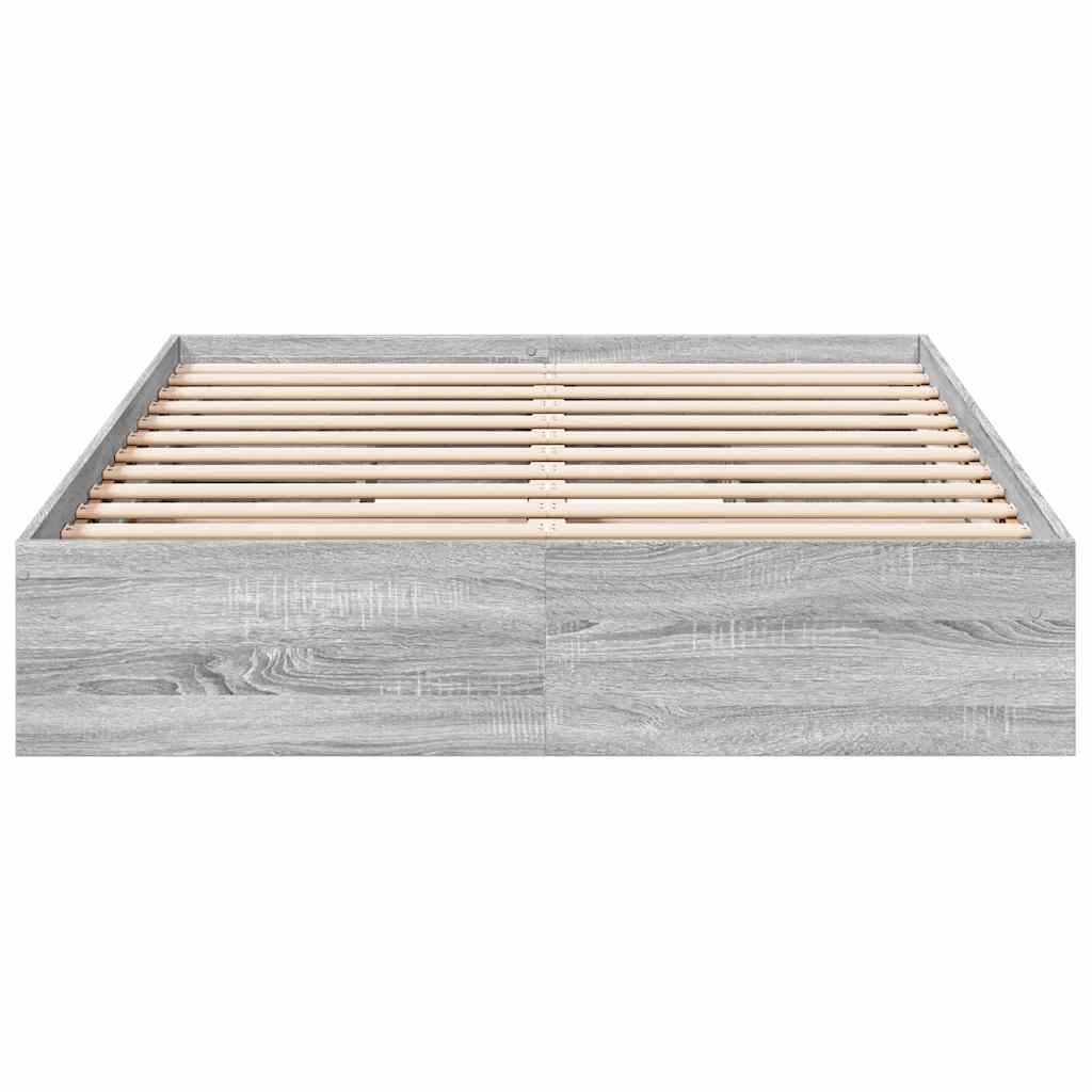 vidaXL Πλαίσιο Κρεβατιού με συρτάρια Γκρι sonoma 120x200εκ. Επεξ. Ξύλο
