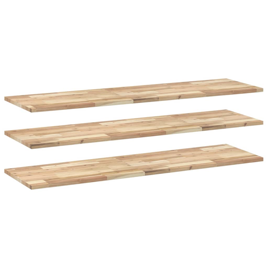 vidaXL Ράφια Κρεμαστά 3 Τεμ. 160x40x2εκ Ακατέργαστο Μασίφ Ξύλο Ακακίας