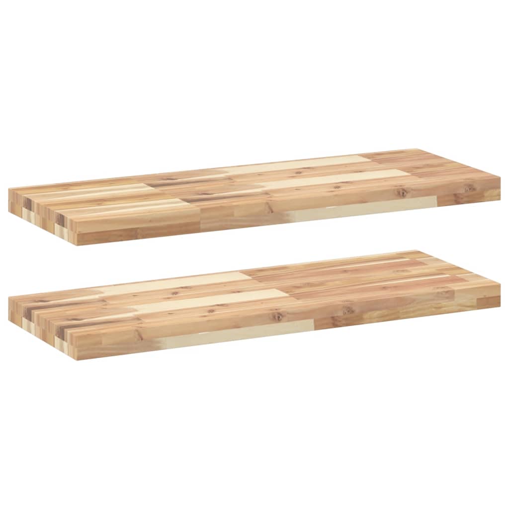 vidaXL Ράφια Κρεμαστά 2 Τεμ. 160x30x4εκ Ακατέργαστο Μασίφ Ξύλο Ακακίας