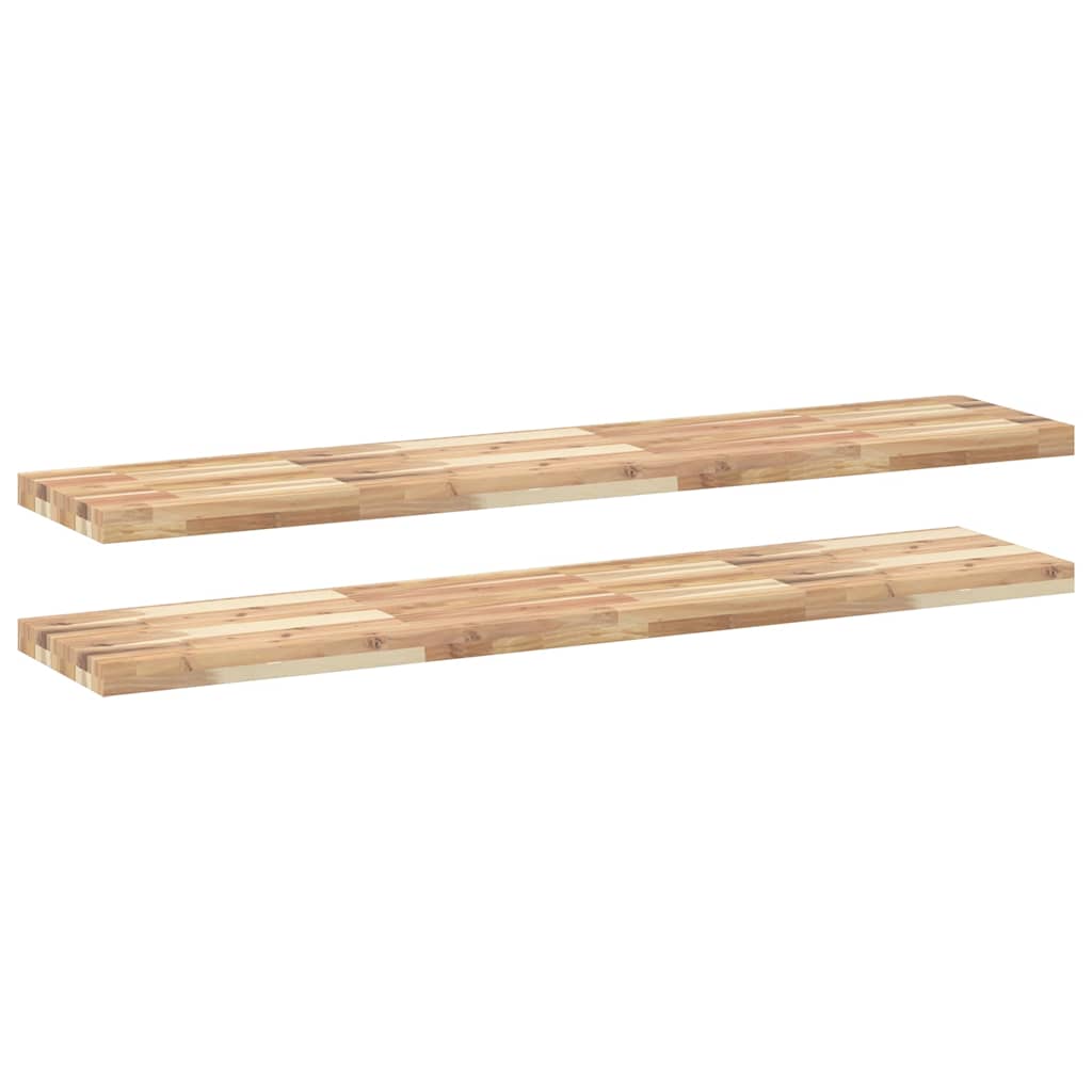 vidaXL Ράφια Κρεμαστά 2 Τεμ. 160x30x4εκ Ακατέργαστο Μασίφ Ξύλο Ακακίας