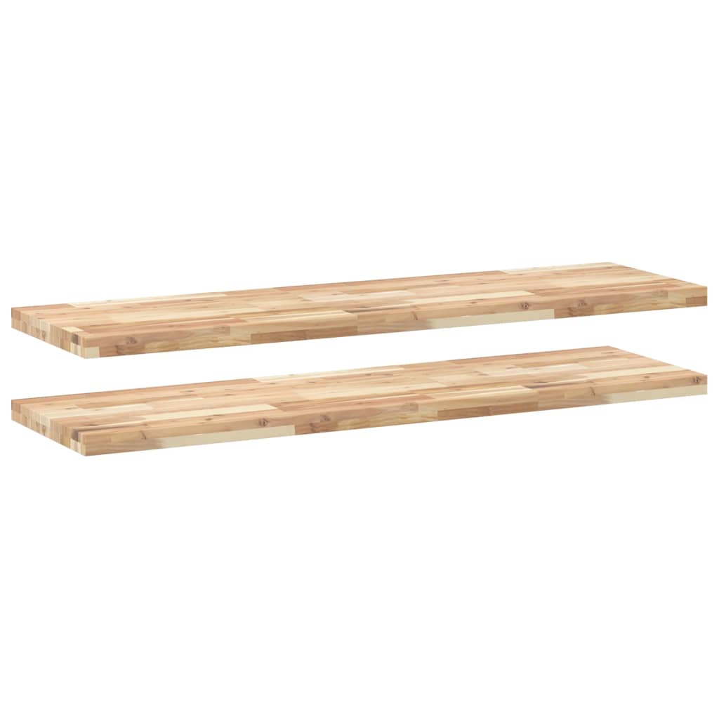 vidaXL Ράφια Κρεμαστά 2 Τεμ. 160x40x4εκ Ακατέργαστο Μασίφ Ξύλο Ακακίας