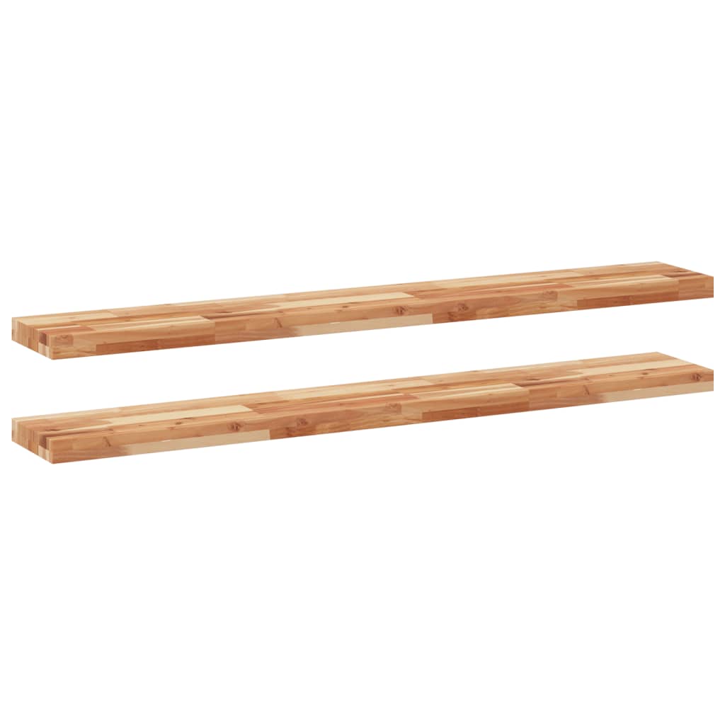 vidaXL Ράφια Κρεμαστά 2 Τεμ. 160x20x4εκ. Φινίρισμα Λαδιού Μασίφ Ακακία