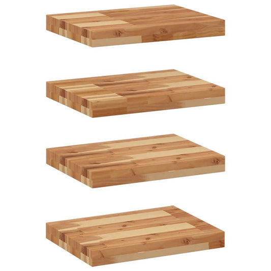 vidaXL Ράφια Πλωτά 4 τεμ. 40x30x4 εκ. από Μασίφ Ξύλο Ακακίας με Φινίρισμα Λαδιού