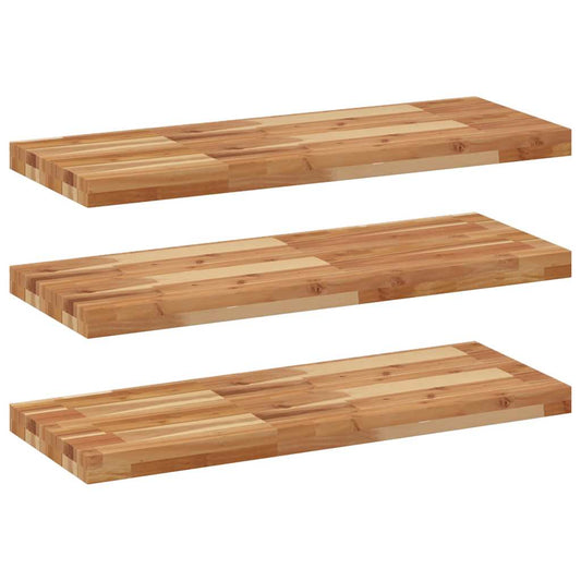 vidaXL Ράφια Κρεμαστά 3 Τεμ. 100x30x4εκ. Φινίρισμα Λαδιού Μασίφ Ακακία