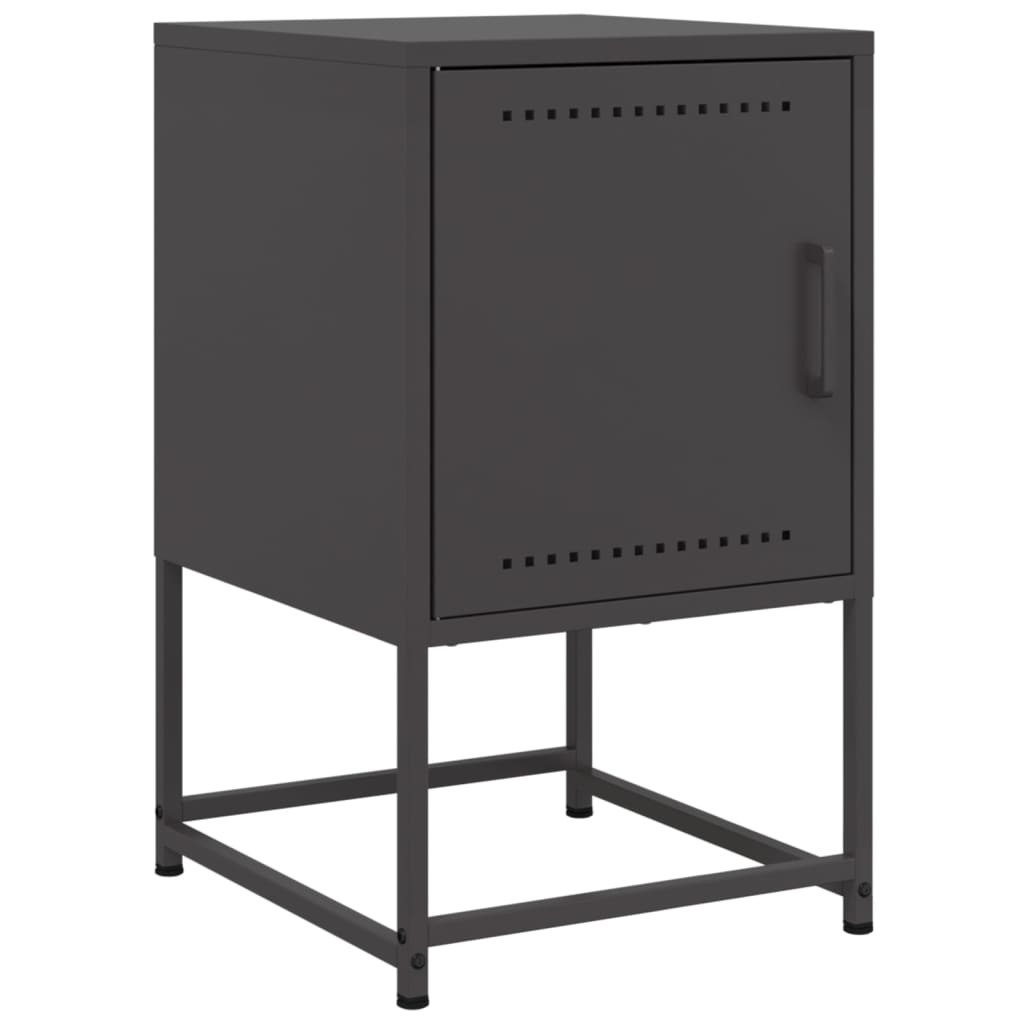 vidaXL Κομοδίνο Μαύρο 36 x 39 x 60,5 εκ. Ατσάλινο