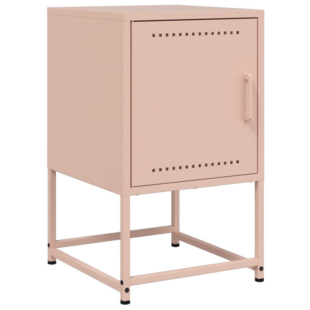vidaXL Κομοδίνο Ροζ 36x39x60,5 εκ. από Χάλυβα
