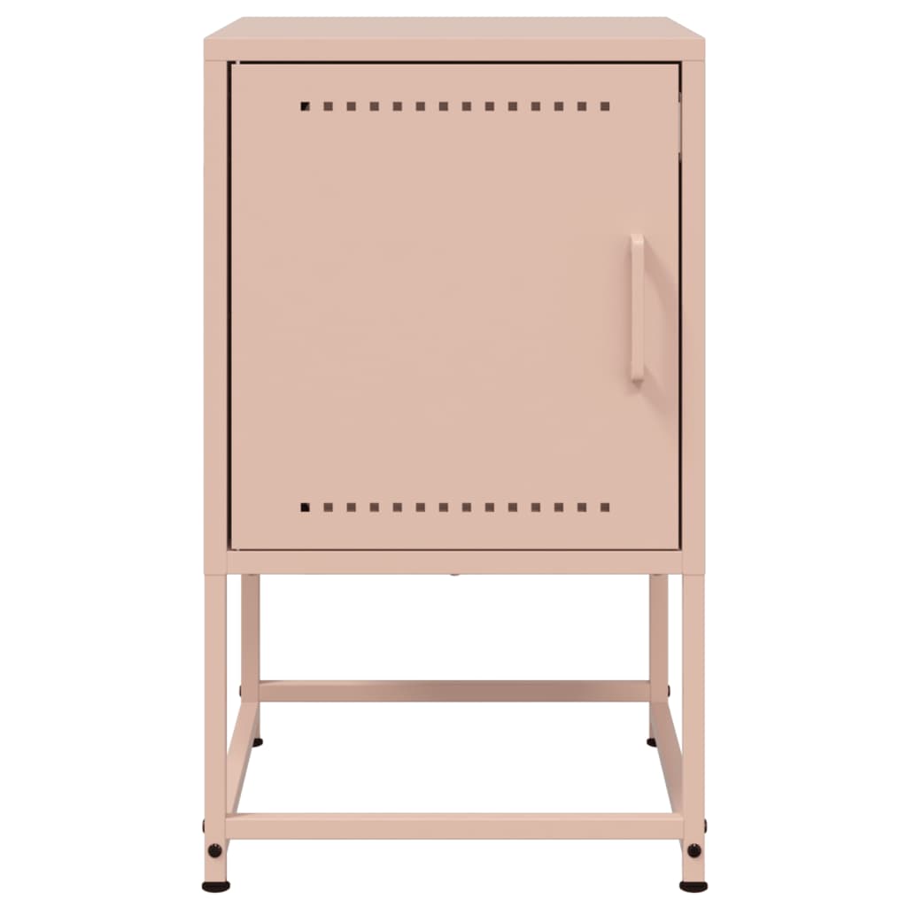 vidaXL Κομοδίνο Ροζ 36x39x60,5 εκ. από Χάλυβα