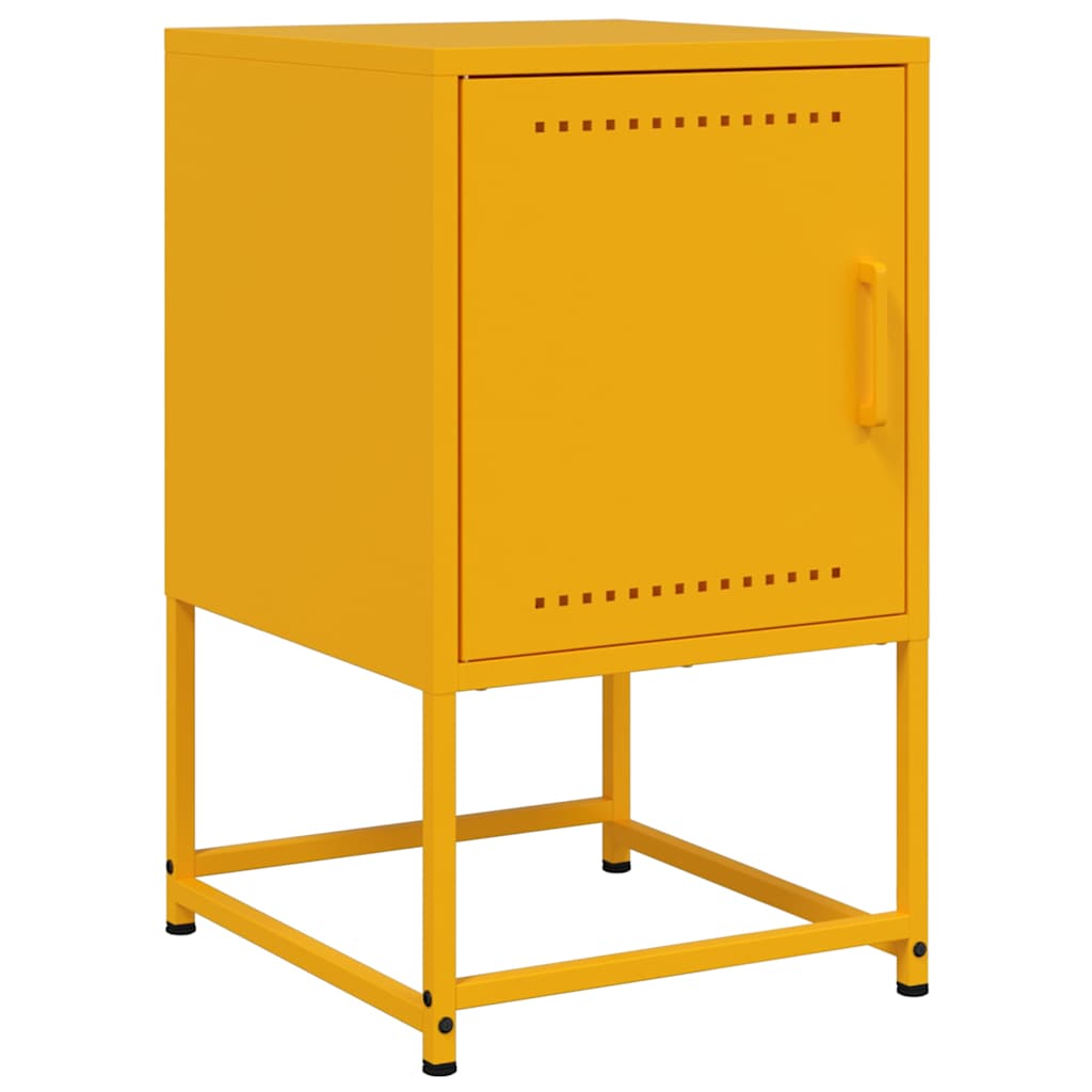 vidaXL Κομοδίνο Μουσταρδί 36x39x60,5 εκ. από Χάλυβα