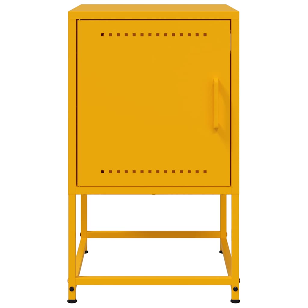 vidaXL Κομοδίνο Μουσταρδί 36x39x60,5 εκ. από Χάλυβα