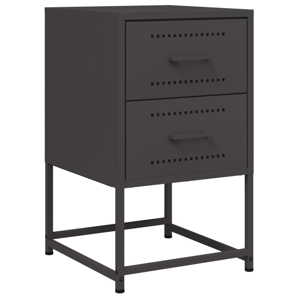 vidaXL Κομοδίνο Μαύρο 36 x 39 x 60,5 εκ. Ατσάλινο