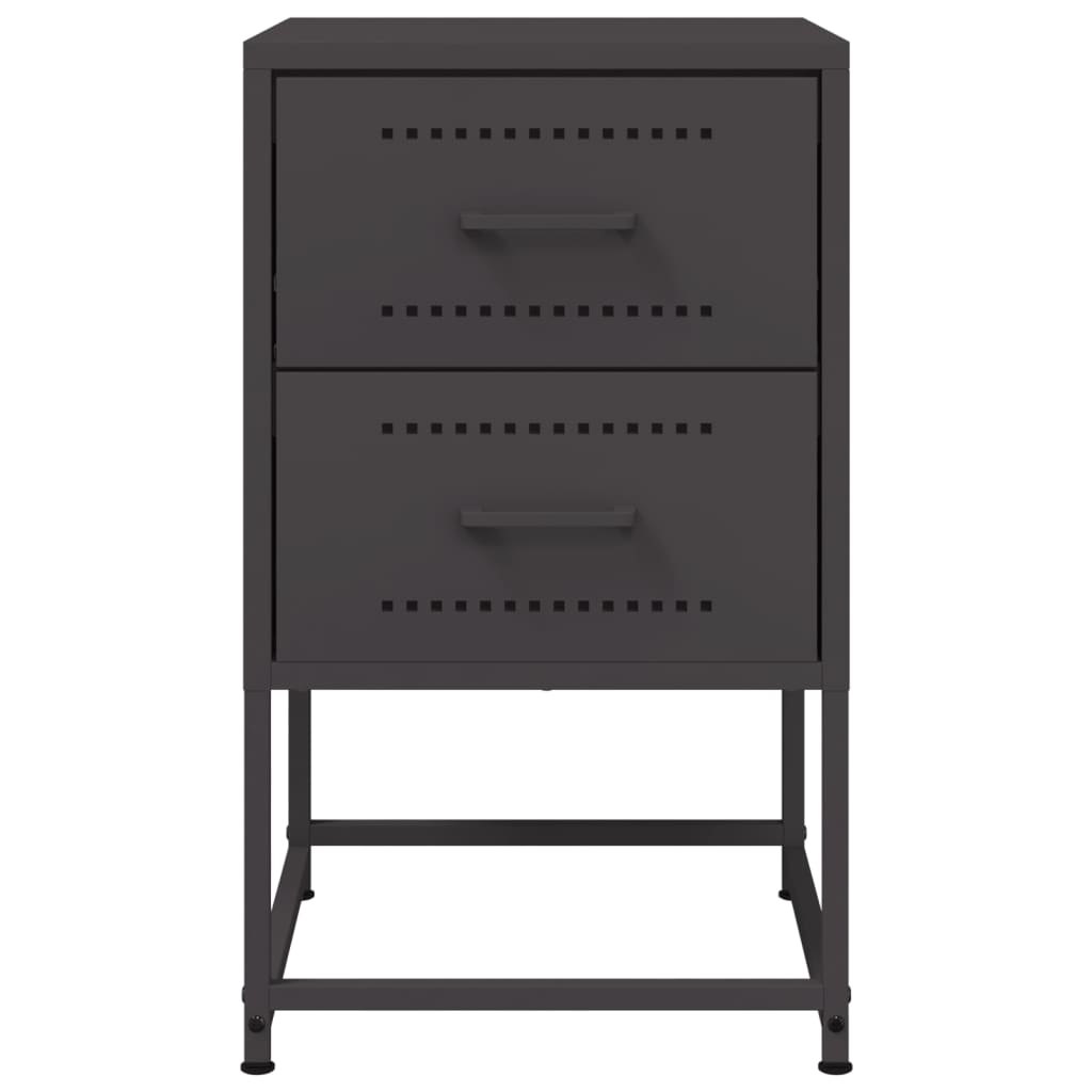 vidaXL Κομοδίνο Μαύρο 36 x 39 x 60,5 εκ. Ατσάλινο