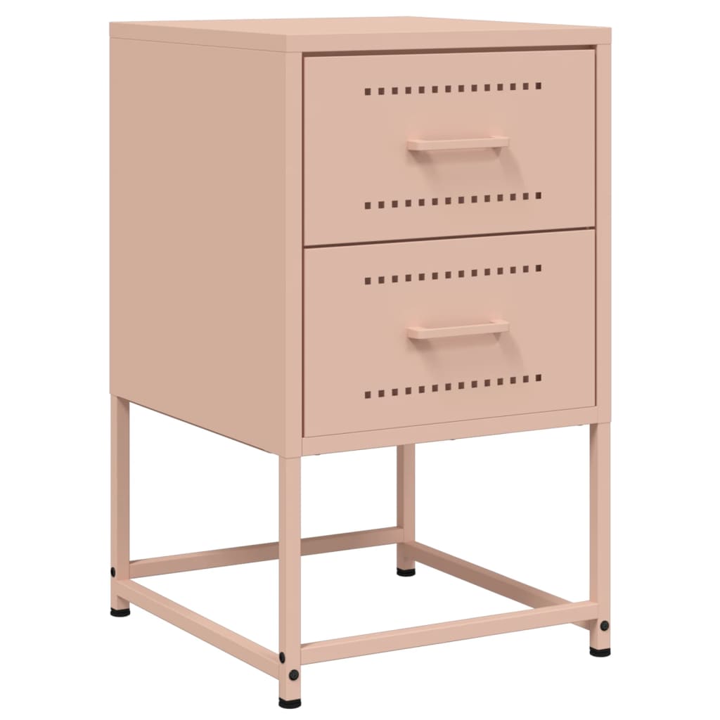 vidaXL Κομοδίνο Ροζ 36x39x60,5 εκ. από Χάλυβα