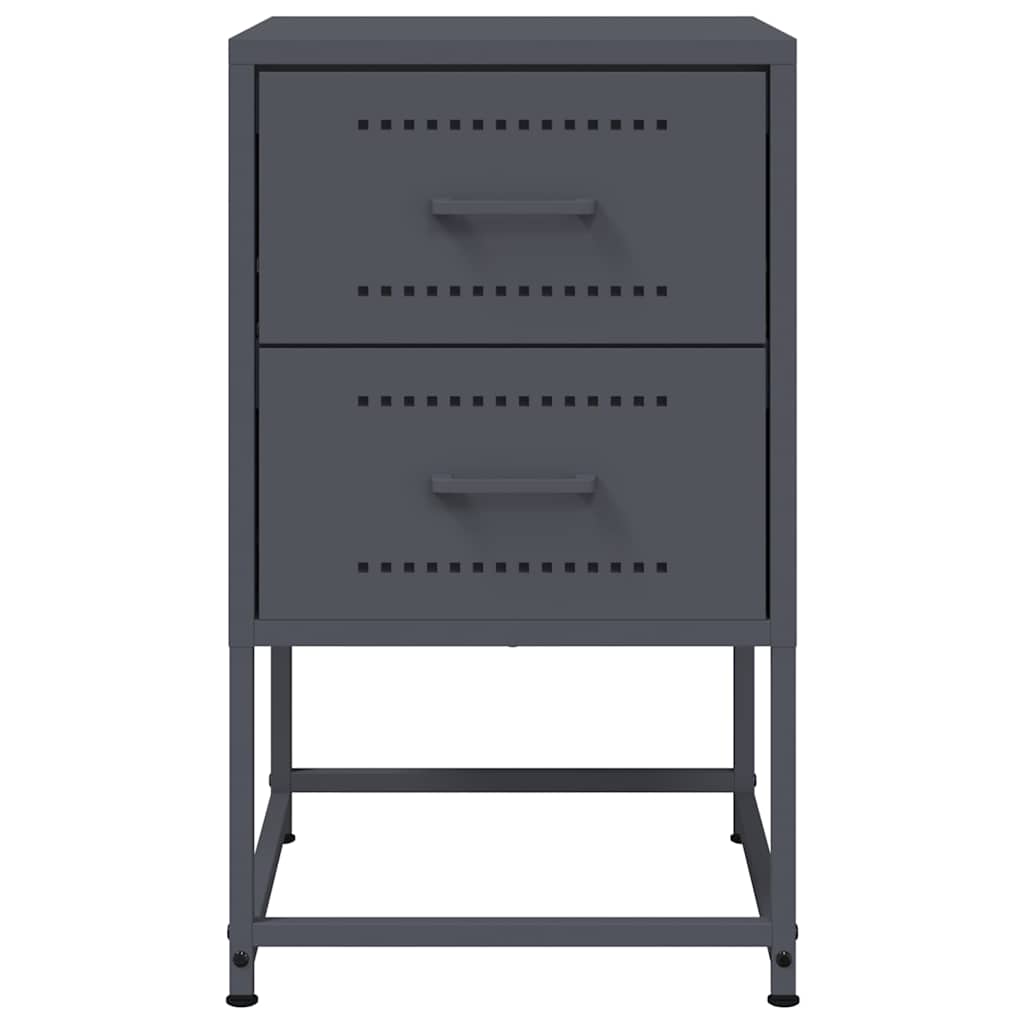 vidaXL Κομοδίνο Ανθρακί 36 x 39 x 60,5 εκ. Ατσάλινο