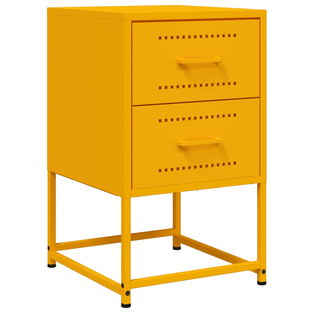 vidaXL Κομοδίνο Μουσταρδί 36x39x60,5 εκ. από Χάλυβα