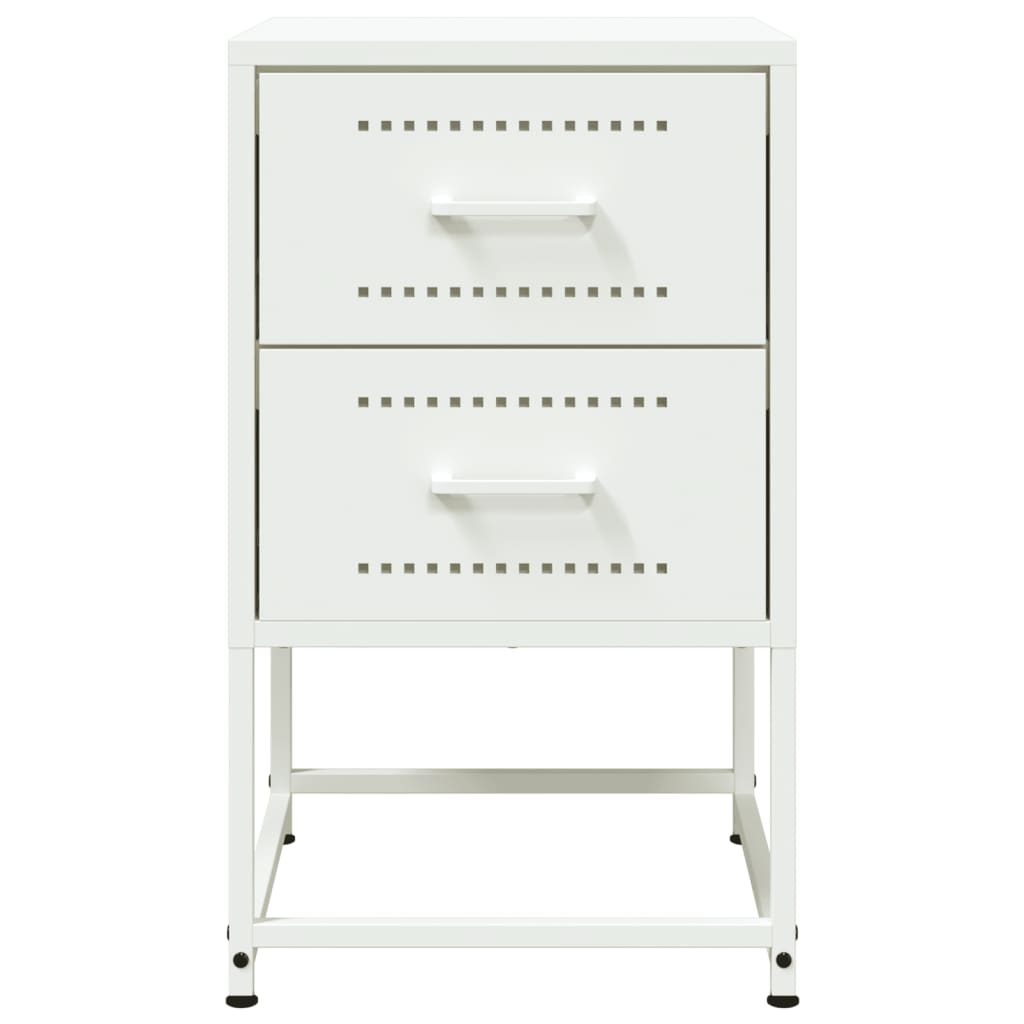 vidaXL Κομοδίνο Λευκό 36x39x60,5 εκ. από Χάλυβα