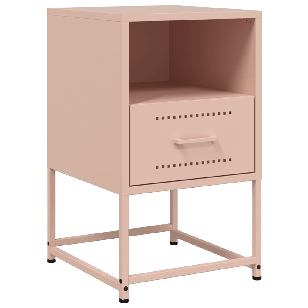 vidaXL Κομοδίνα 2 τεμ. Ροζ 36x39x60,5 εκ. από Χάλυβα