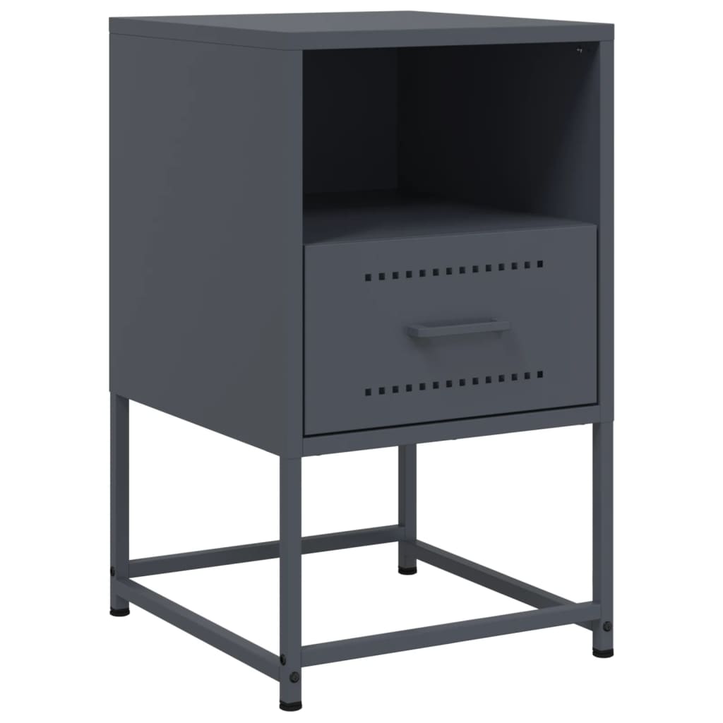 vidaXL Κομοδίνο Ανθρακί 36 x 39 x 60,5 εκ. Ατσάλινο