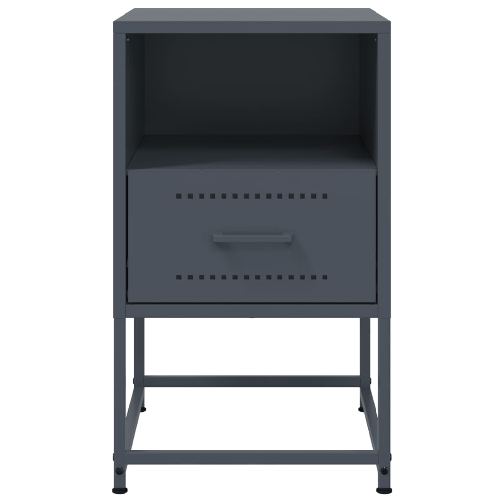 vidaXL Κομοδίνο Ανθρακί 36 x 39 x 60,5 εκ. Ατσάλινο