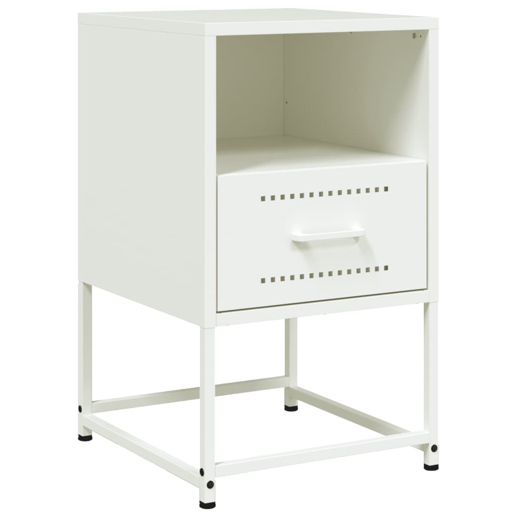 vidaXL Κομοδίνο Λευκό 36x39x60,5 εκ. από Χάλυβα
