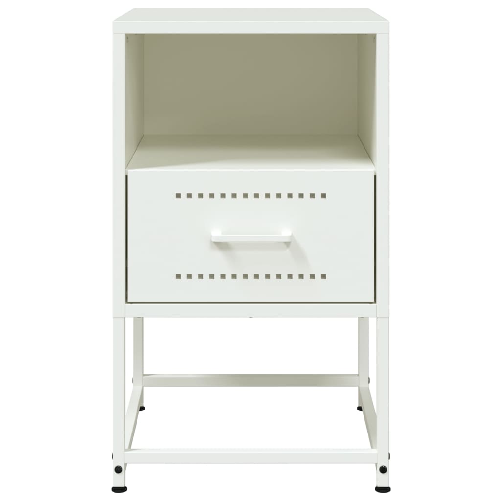 vidaXL Κομοδίνο Λευκό 36x39x60,5 εκ. από Χάλυβα