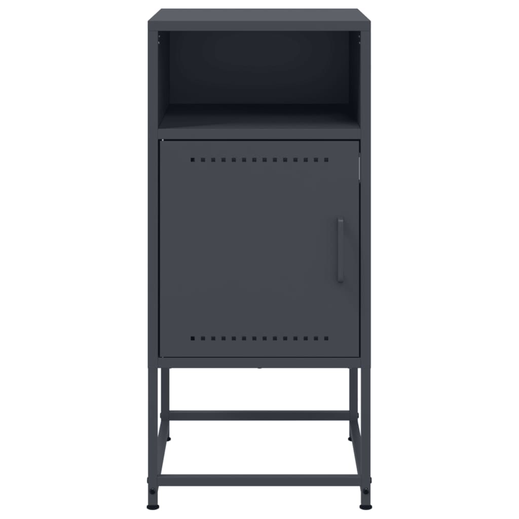 vidaXL Κομοδίνα 2 τεμ. Ανθρακί 36x39x78 εκ. από Χάλυβα