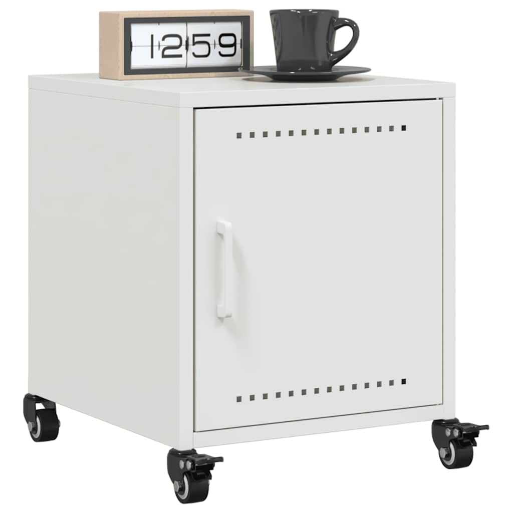 vidaXL Κομοδίνα 2 τεμ. Λευκό 36x39x43,5 εκ. από Χάλυβα