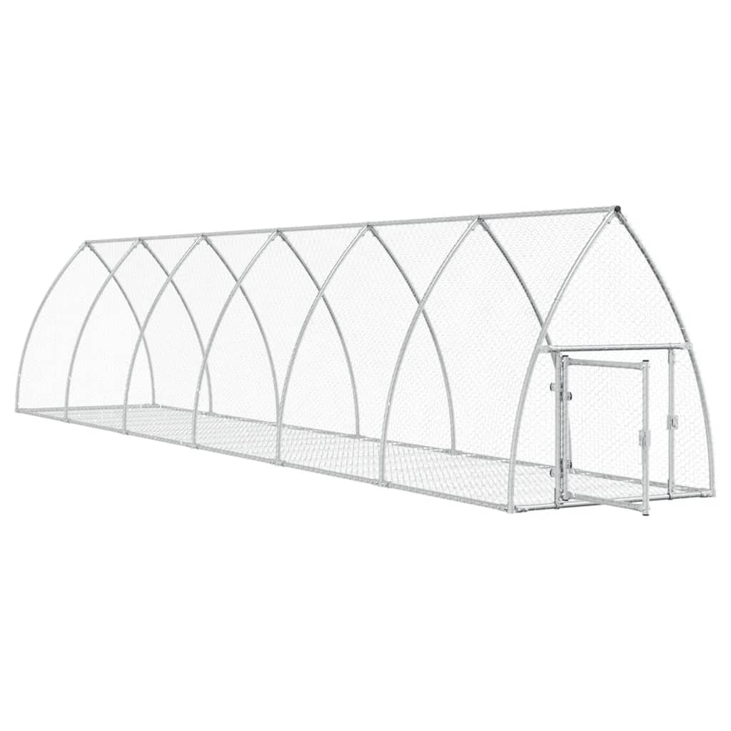 vidaXL Κλουβί Κουνελιών Ασημί 600x105x120 εκ. από Γαλβανισμένο Χάλυβα