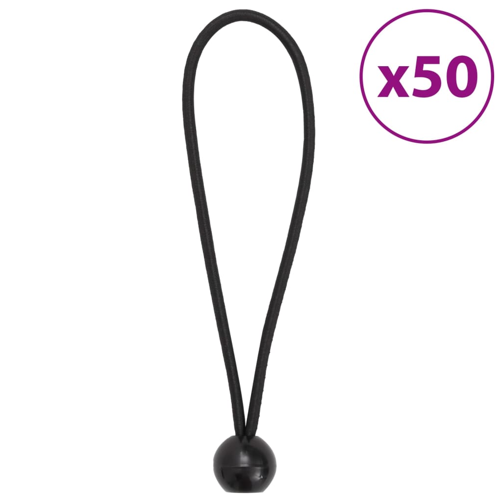 vidaXL Κορδόνια Ελαστικά Bungee με Μπάλα 50 τεμ. 21 x 0,5 εκ.